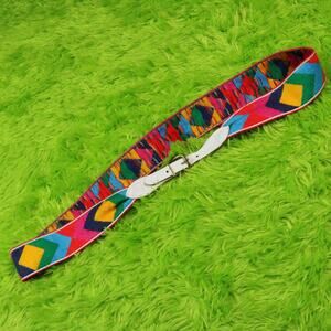 Vintage Southwestern Multicolored White Woven Yarn Belt